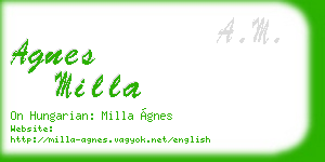 agnes milla business card